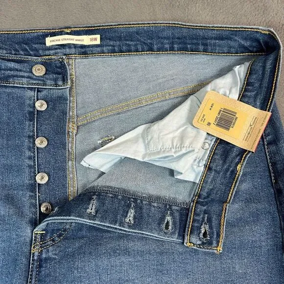 NWT Levi's Women's Ribcage Straight Ultra High Rise Jeans - Blue - Picture 14 of 16